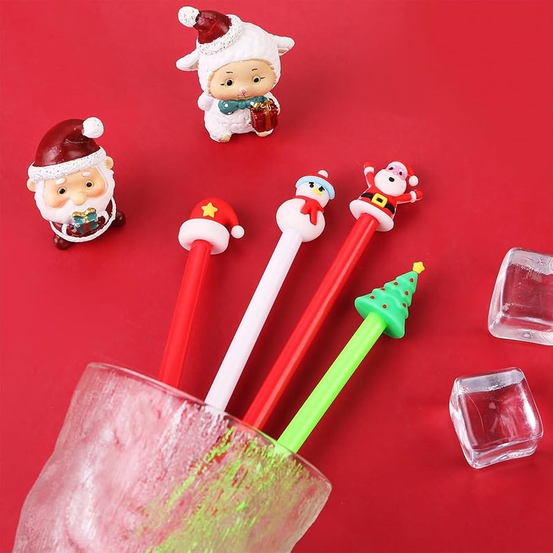 Christmas Cartoon Gel Pens 5Pcs 0 5mm Needle Tip Quick Drying Smooth Writing For School Office - Image 4
